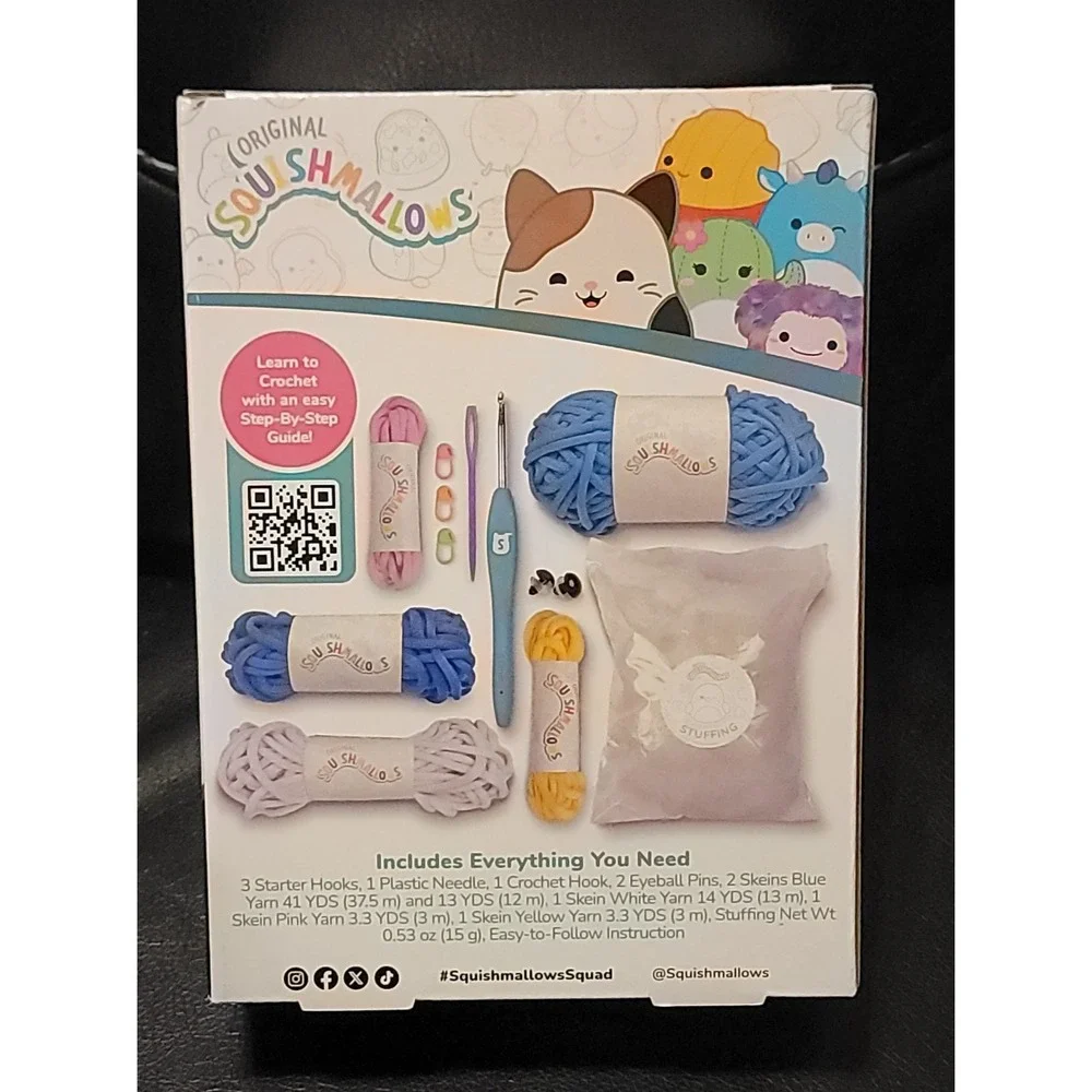 NEW 2 Squishmallows Bebe the Bluebird & Wendy The Frog Crochet Kit for Beginners